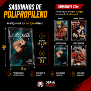 Saquinhos para Mangás e HQs 15x25 de Polipropileno Grosso